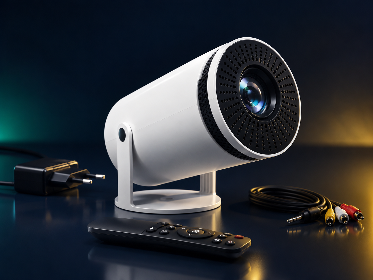 Mini Projetor HY300 em fundo premium